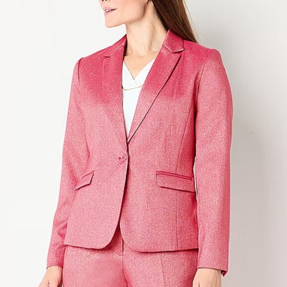 Liz Claiborne Jackets & Blazers - NEW! Liz Claiborne "Kate" Shine Blazer in Metallic Frozen Berry Size 18 Petite